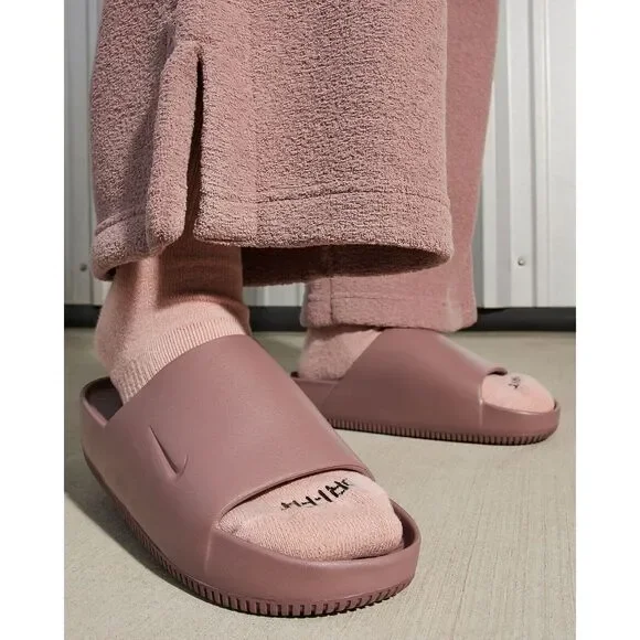 Nike Calm DX4816-201 Slippers Women's Smokey Mauve Texture Slides Comfort DSG684 - Picture 7 of 14